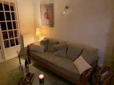 Coin salon dans l'établissement Bel appartement idéalement situé en Haute Corse