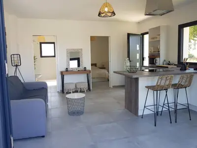 Coin salon dans l'établissement Maisons T2 avec jardins privatifs - 10mn de la plage et 5mn du village - Casa di i trinelli