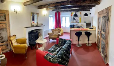 Coin salon dans l'établissement Appartement 1 chambre en Haute-Corse à Pietra Di Verde