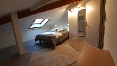 Un ou plusieurs lits dans un hébergement de l'établissement Résidence Les Marines de Moriani pieds dans l'eau duplex avec terrasses vue mer, 4-8 pers