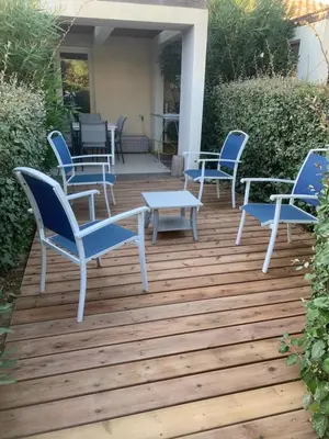 Plan de l'établissement Charmante petite maison dans résidence avec piscine chauffée à 600 m de la plage