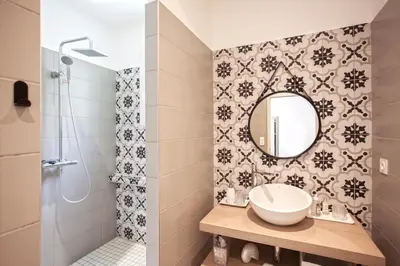 Salle de bains dans l'établissement Villa La Doughe