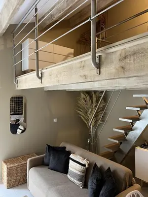 Coin salon dans l'établissement Appartements St. Pancrace
