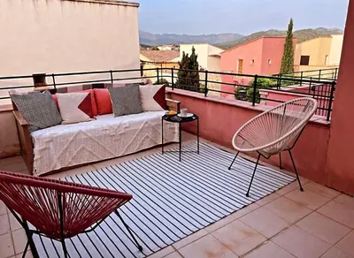 Balcon ou terrasse dans l'établissement Le Cocon Bord de mer