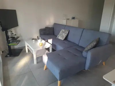 Coin salon dans l'établissement Location 