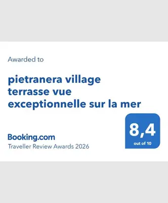 Certificat, récompense, panneau ou autre document affiché dans l'établissement pietranera village terrasse vue exceptionnelle sur la mer