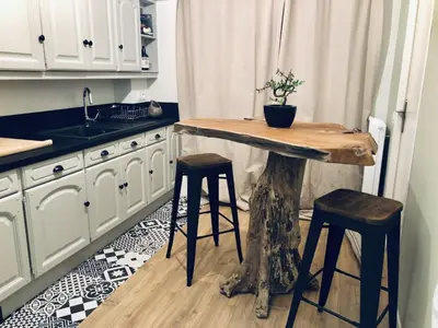 Cuisine ou kitchenette dans l'établissement Appartement face à la mer