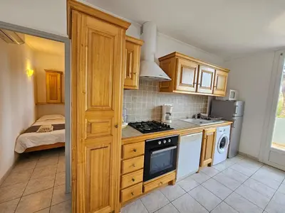 Cuisine ou kitchenette dans l'établissement Domaine U Pozzu