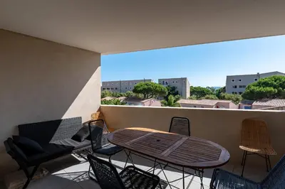 Balcon ou terrasse dans l'établissement Mari - Appt tout confort 150m de la plage