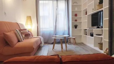 Télévision ou salle de divertissement dans l'établissement Bastia F1 type loft plein centre, calme, clim, refait à neuf et à 200m du port