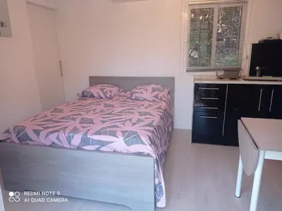 Un ou plusieurs lits dans un hébergement de l'établissement U San Francescu Maisonette Modulaire Type studio