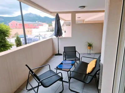Vue générale sur la montagne ou vue sur la montagne depuis l'appartement