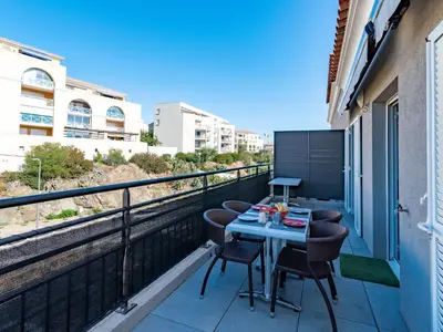 Balcon ou terrasse dans l'établissement Apartment Résidence les 3C by Interhome