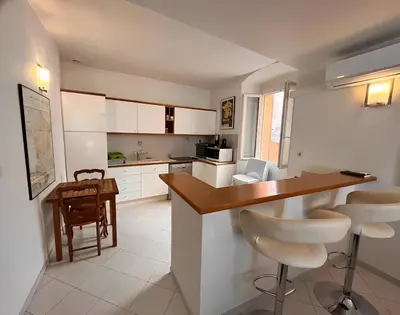 Cuisine ou kitchenette dans l'établissement Appartement spacieux en face du port