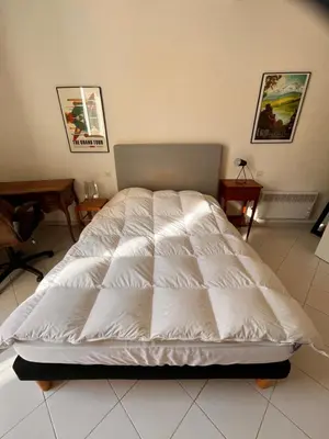 Un ou plusieurs lits dans un hébergement de l'établissement Appartement spacieux en face du port