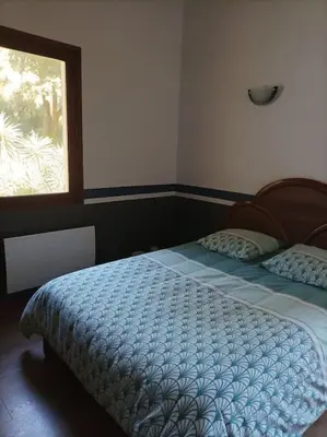 Un ou plusieurs lits dans un hébergement de l'établissement Appartement avec vue sur la montagne