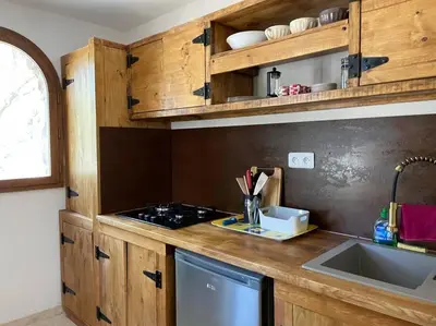 Cuisine ou kitchenette dans l'établissement BERGERIE LA NEPITA