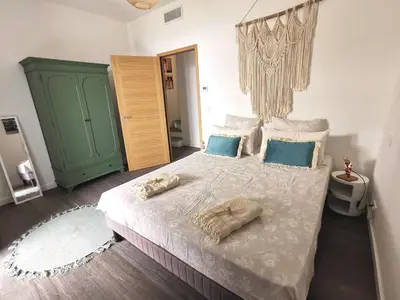 Un ou plusieurs lits dans un hébergement de l'établissement Casa Lunga à Erbalunga- A deux pas de la plage