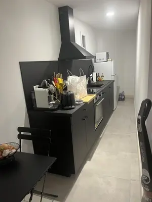 Cuisine ou kitchenette dans l'établissement T3 dans charmante propriété
