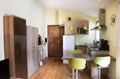 Cuisine ou kitchenette dans l'établissement Studio Indépendant avec Terrasse