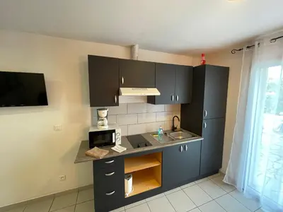 Cuisine ou kitchenette dans l'établissement studio Alivu