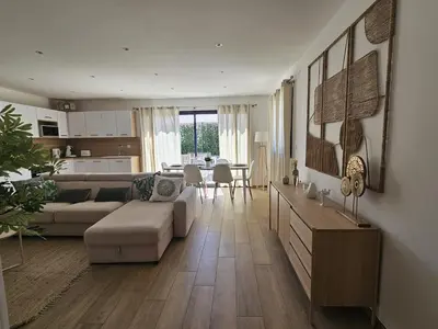 Coin salon dans l'établissement Résidence Villas Chléa