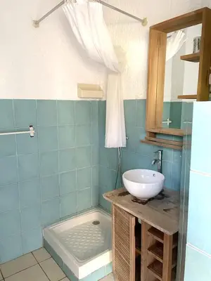 Salle de bains dans l'établissement Charmant studio à Linguizzetta 23 m² avec terrasse privéeC